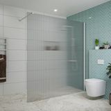 Fortifura Galeria inloopdouche - 180x200cm - ribbelglas - wandarm - mat wit