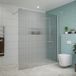 Fortifura Galeria inloopdouche - 180x200cm - ribbelglas - wandarm - mat wit
