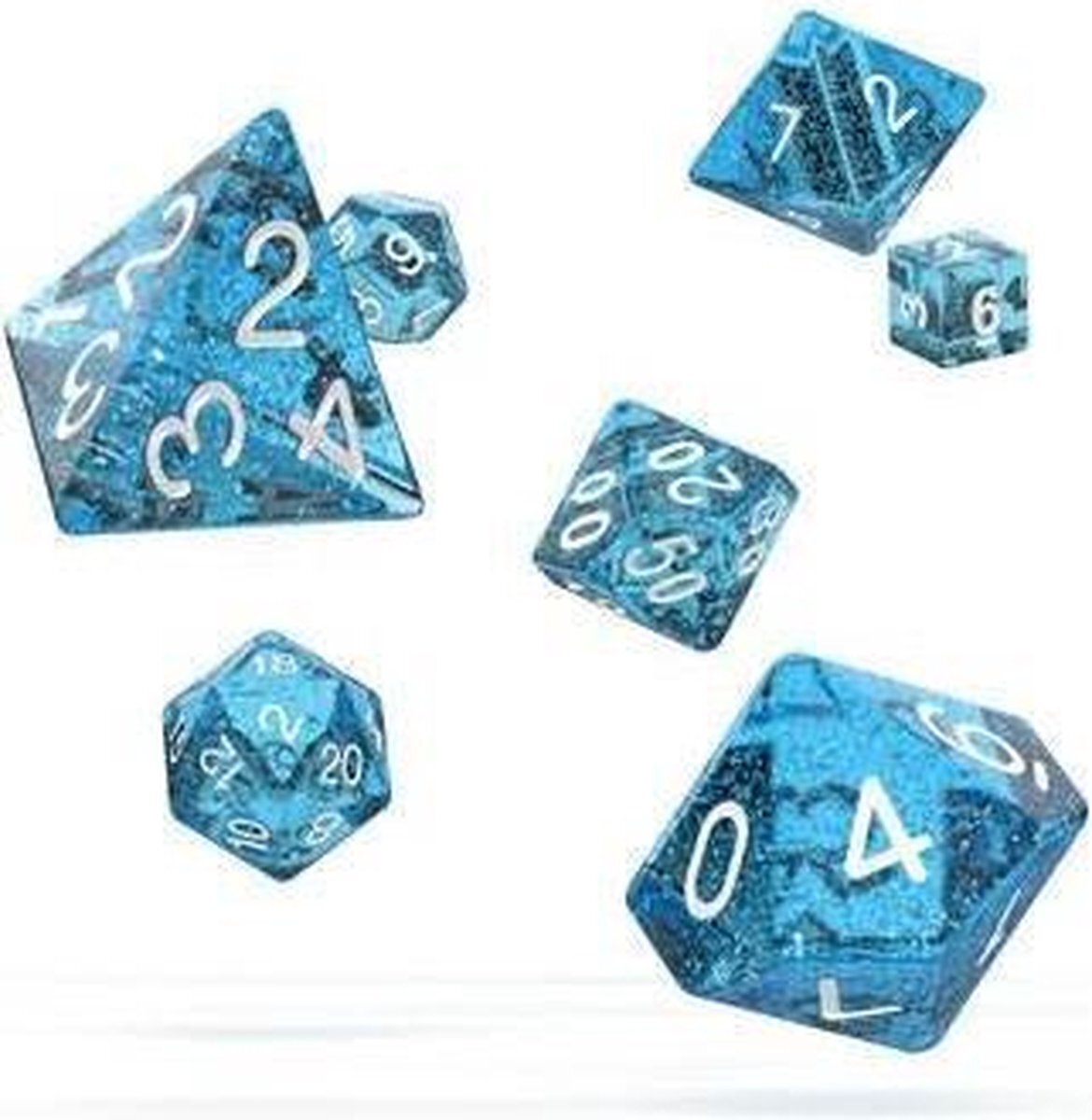 Oakie Doakie Dice Oakie Doakie Dice RPG Set Speckled - Light Blue (7) Role Board