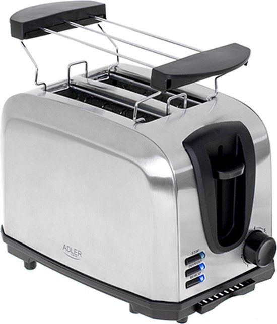 Adler - broodrooster - toaster met broodjesrooster - 1000 watt