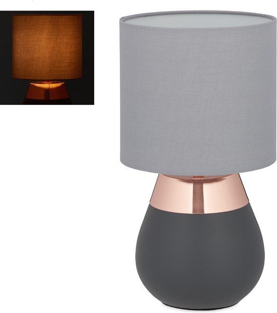 Tafellamp Touch - Nachtlampje - Schemerlamp - Dimbaar - E14 Fitting - Koperen