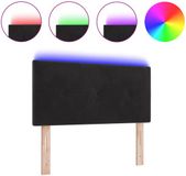 vidaXL - LED Hoofdbord met LED-stripverlichting - Zwart - 80 cm - Fluweel