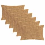 vidaXL Kussensloop 6 stuks Taupe 30 x 50 cm Nep Konijnenbont