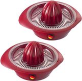 Presse-agrumes 2x avec réservoir à jus - Rouge
