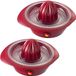 Presse-agrumes 2x avec réservoir à jus - Rouge