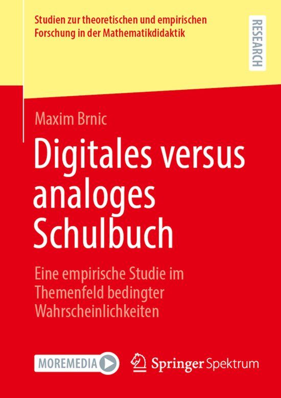 Digitales Springer Spektrum Studien zur theoretischen und empirischen Forschung in der Mathematikdidaktik- Digitales versus analoges Schulbuch