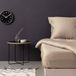 Merkloos / Sans marque Asir Satijnen hoeslaken kingsize bed Beige 100% Katoen Satin 160 x 200 cm