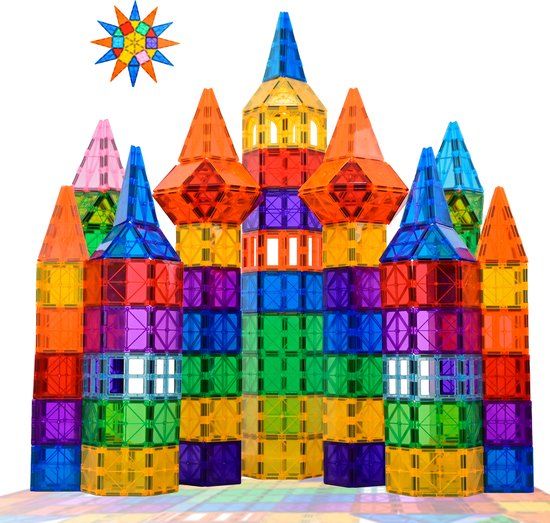 Magna Minds - Magnetic Tiles - 120 stuks - Constructie speelgoed - Magnetische tegels - Montessori speelgoed - Magnetic toys - Magnetische bouwstenen - Speelgoed Kinderen
