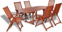 vidaXL 7-delige tuinset, massief acaciahout, 150-200 cm