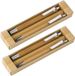 Merkloos / Sans marque Bamboe pennenset - 8x set - 2-delig - in doosje - balpen en vulpotlood - schrijfwaren