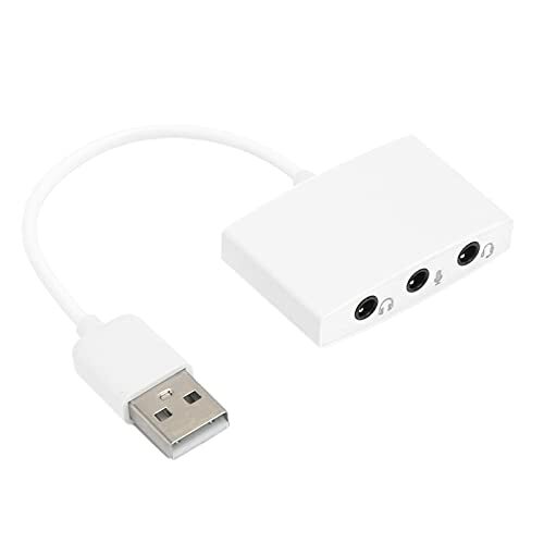 Werily Externe USB-geluidskaart, sterke compatibiliteit, betere geluidskwaliteit, veel gebruikte draagbare USB-geluidskaart, eenvoudig gebruik voor desktop voor laptops