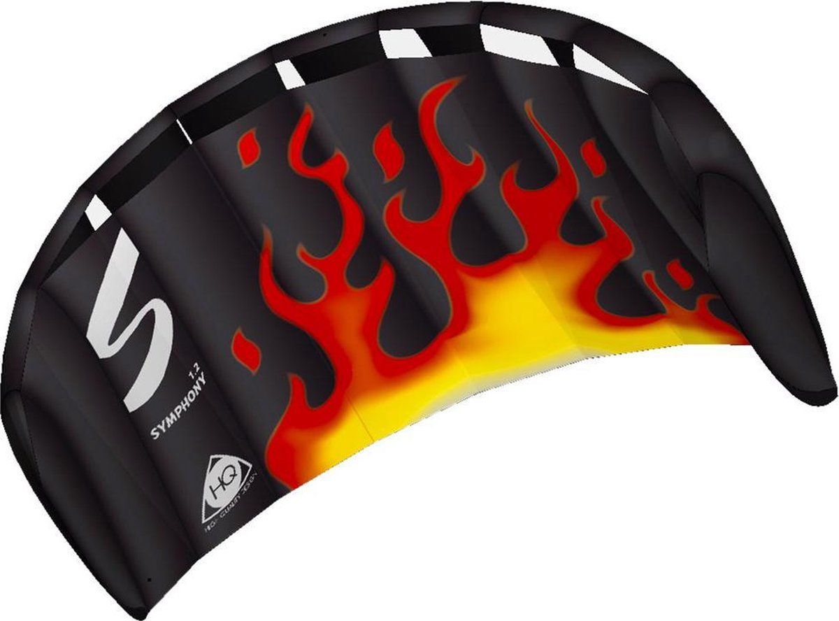 HQ Kites HQ Symphony Beach III 1.3 Flame R2F - Zwart/Rood
