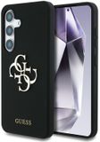Guess Case voor Samsung Galaxy S25 Siliconen Hoesje met 4G Onderkant Script Logo