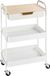 Chariot de cuisine - Chariot de service - Avec roulettes - Avec tiroir et 2 paniers - Acier/PP/MDF - 43,9 x 30,5 x 75,6 cm - Blanc