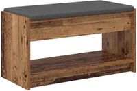 vidaXL Hallenbank Oudhout 83 x 38 x 45 cm Geïndustrialiseerd hout en stof