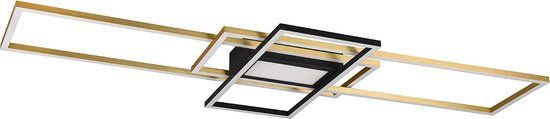 TRIO LED Plafondlamp - Rechthoek - Goud - Dimbaar - 60W - Met Afstandsbediening