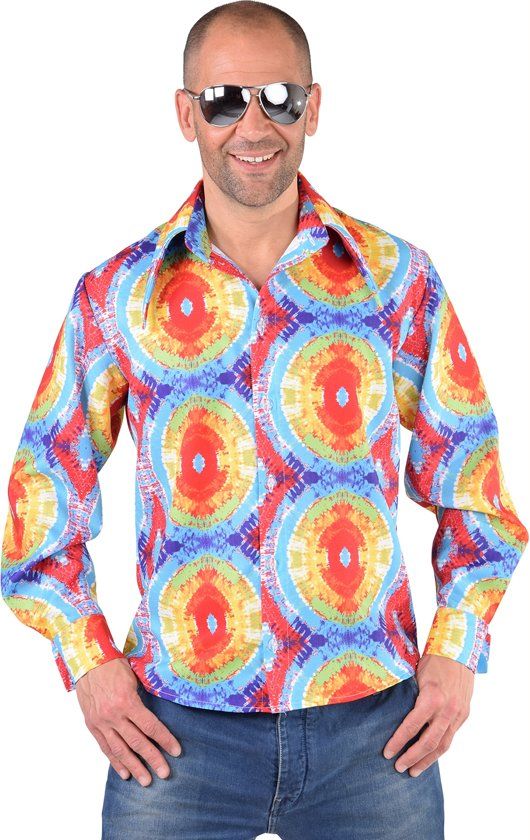 Magic by Freddy Foute Party 70s blouse Batik Verkleedkleding heren maat XL 58-60