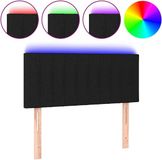 vidaXL Hoofdbord LED 90x5x78/88 cm stof zwart