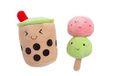 Pearhead Huisdier pluche bubble thee hond piepspeelgoed interactief zacht speelgoed, cadeau voor ouders van huisdieren, set van 2