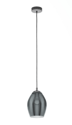 EGLO Estanys Hanglamp - 1 lichts - Ø19 cm - E27 - Nikkel - Nero