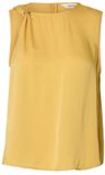 SELECTED WOMEN Slflaura Sl Trim Top B Tops & T-shirts Dames - Shirt - Oker - Maat 42