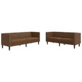 vidaXL 2-delige Loungeset Chesterfield-stijl Kunstleer Bruin