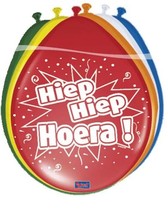 Ballon Hiep Hiep Hoera 8 Stuks