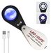 Loupe à gemmes 10x avec éclairage UV et LED, lentille de 22 mm