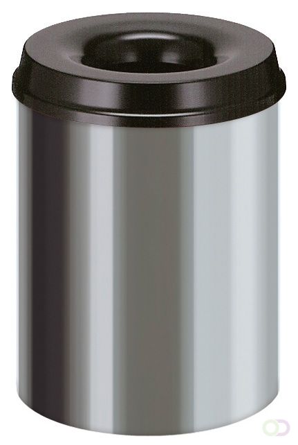 Panda Afvalbak Vlamdovend 15 liter RVS/Zwart