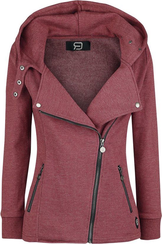 R.E.D. by EMP R.E.D. Rock-Engineered Design Rode jas met capuchon en kraag - Dames - 3XL