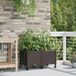 Maison Exclusive - Deux jardinières pour fleurs avec système d'arrosage et roues, couleur marron, en plastique PP