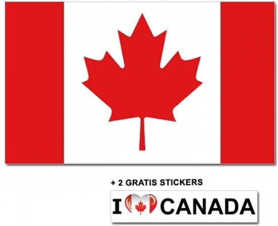 - Canadese vlag met 2 gratis Canada stickers