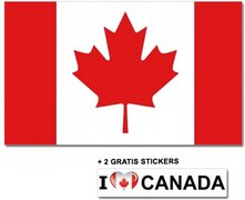 - Canadese vlag met 2 gratis Canada stickers