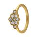 Lucardi - Dames Stalen goldplated ring vintage bloem wit - Ring - Staal - Goudkleurig - 20 / 63 mm