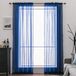 Miulee Bol Panelen - Set van 2 - Zuivere kleur - Transparante raamgordijnen - Glad - Elegant - Woonkamer - Donkerblauw - Zakstang