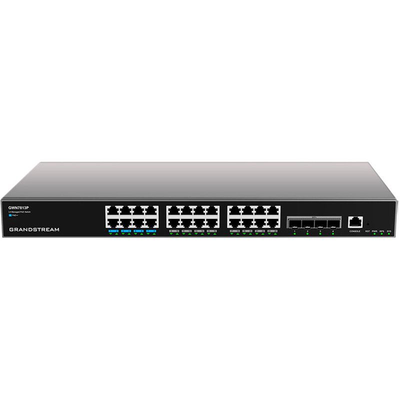 Grandstream Networks GWN7813P - Managed L3 Gigabit Ethernet PoE Switch - 24 Port - Grey