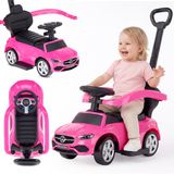 SUN BABY Loopauto Mercedes C-Class met voetsteun roze