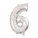 Procos 91200 Folieballon Cijfer 6 Zilver 85cm