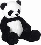 Heunec Panda knuffel - zwart wit - 100 cm hoog - zacht pluche