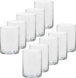 Trend Candles Theelichthouder - 10x - transparant - glas - hoog model - 5,5 x 6,5 cm
