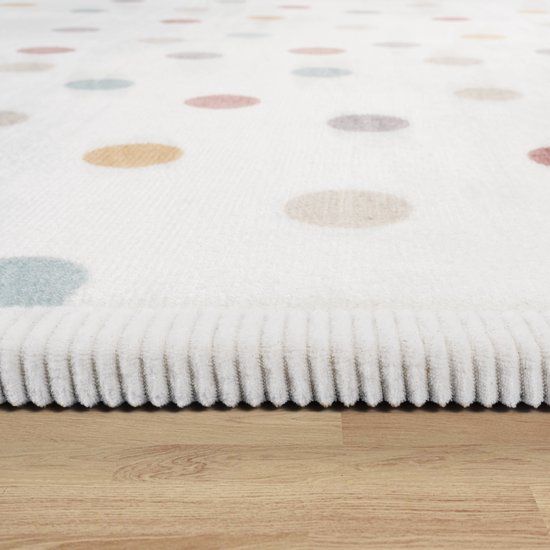 Paco Home Kinder Vloerkleed - Regenboog, Dierlijk, Stippen - 120 cm Rond