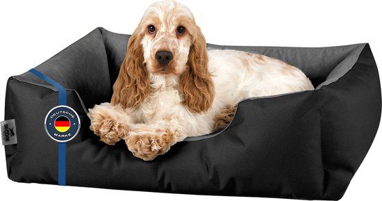 BedDog® LUPI hondenkussen, vierkant, maat S, zwart/grijs