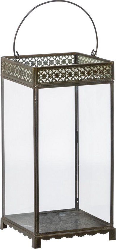 Lykta Kaarshouder Kristal Gouden Metaal 18 x 18 x 37 cm