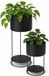 Home & Styling Plantenrek / plantenpotten verhogers set - zwart - metaal - 57 cm - 2 niveaus bloempotten - kamerplanten