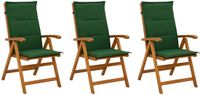 vidaXL Ligstoelen voor Tuin 3 st Naturel Massief Acacia Hout