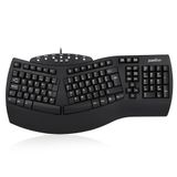 perixx PERIBOARD-512 bekabeld ergonomisch natuurlijk gesplitst toetsenbord met 7 multimediatoetsen, zwart, UK lay-out