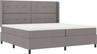 vidaXL LED Boxspringbed met hoofdeinde Taupe 200 x 200 cm Stof