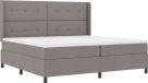 vidaXL LED Boxspringbed met hoofdeinde Taupe 200 x 200 cm Stof