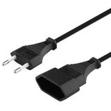 PremiumCord Voedingskabelverlenging voor PC 230V eurostekker 2 m zwart