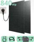 LDY BLACKMETAL Plug-and-Play balkoninstallatie voor zonne-energie - 2 x 410W zonnepanelen - 600W micro-omvormer